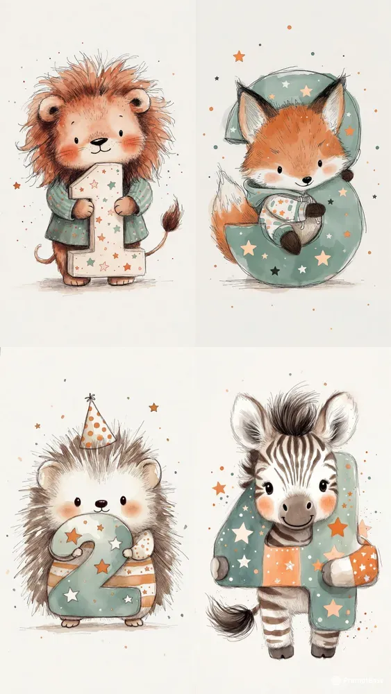 Cute Birthday Animal Clipart