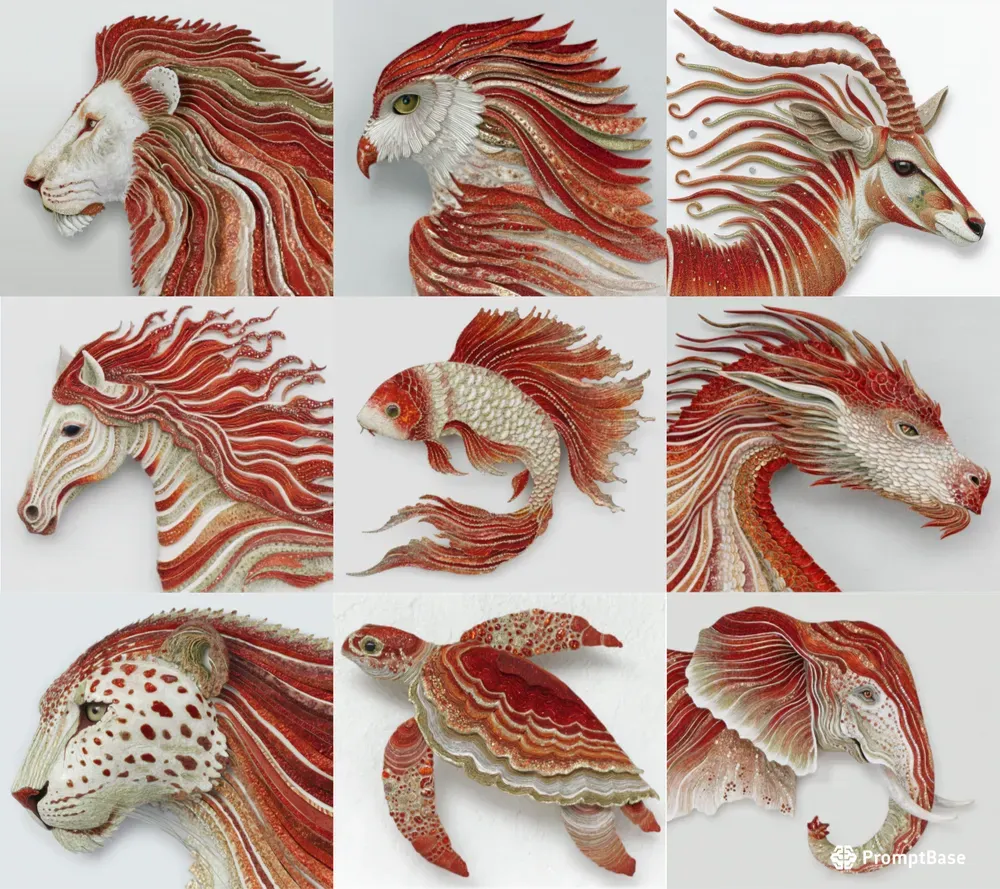 Organic Layered Mixed Media Sculptures