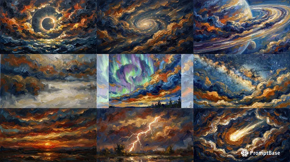Impressionist Celestial Oil Paintings
