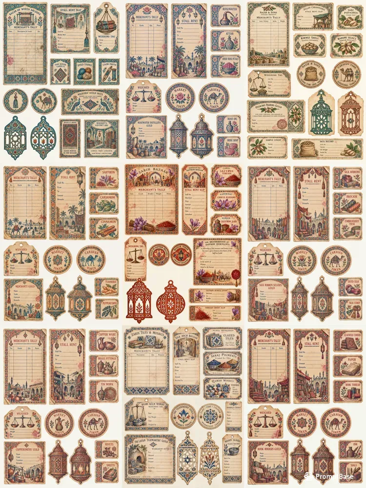 Persian Bazaar Ephemera Sheets