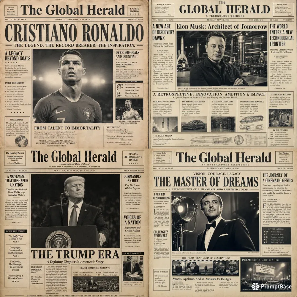 Vintage Celebrity Newspaper Covers