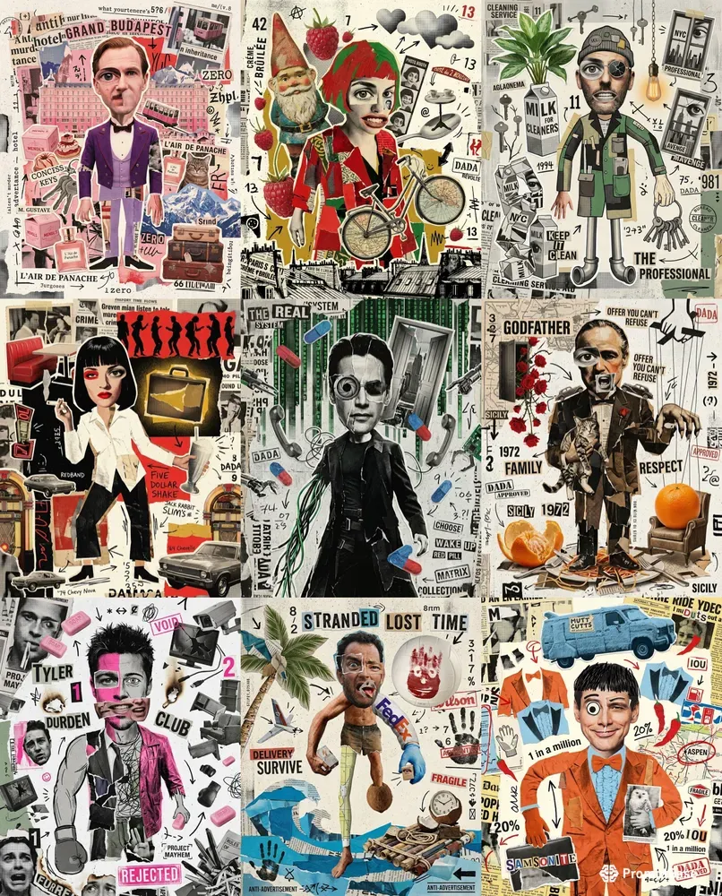Cult Cinema Dada Collages