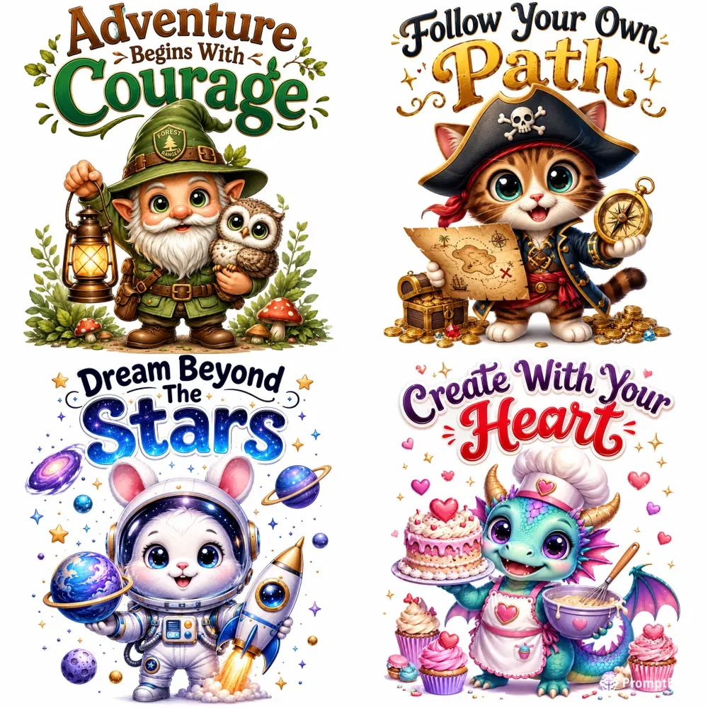 Whimsical Quote Character Posters