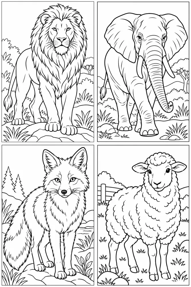 Animal Coloring Book Page Generator