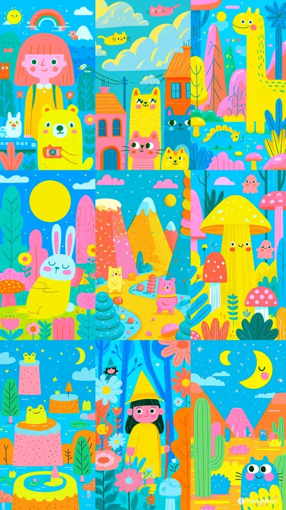 Cute Rainbow Fantasy Worlds