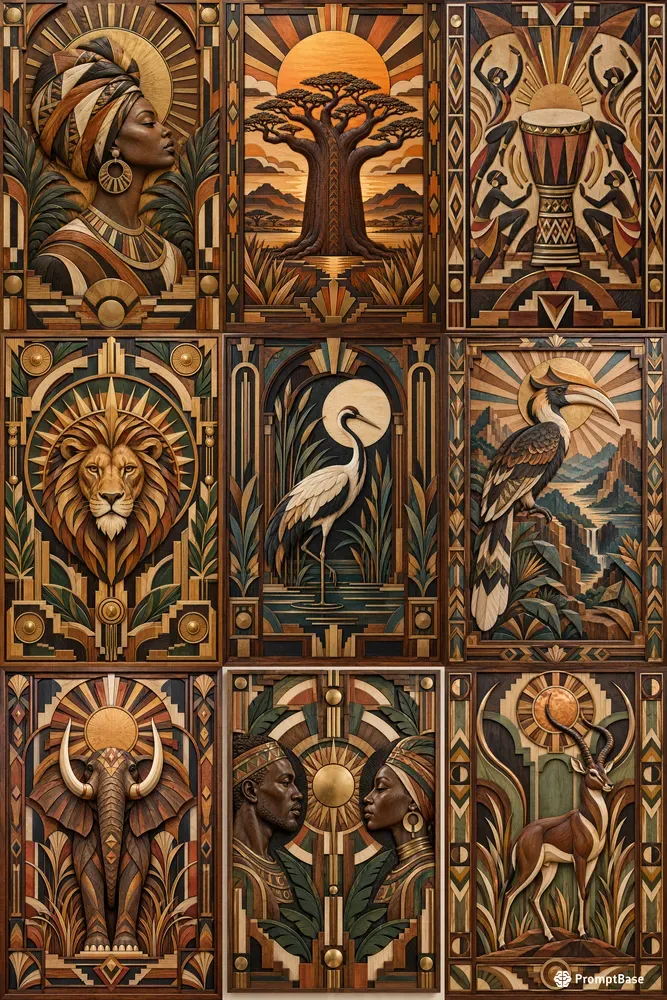 African Carved Wood Wall Art