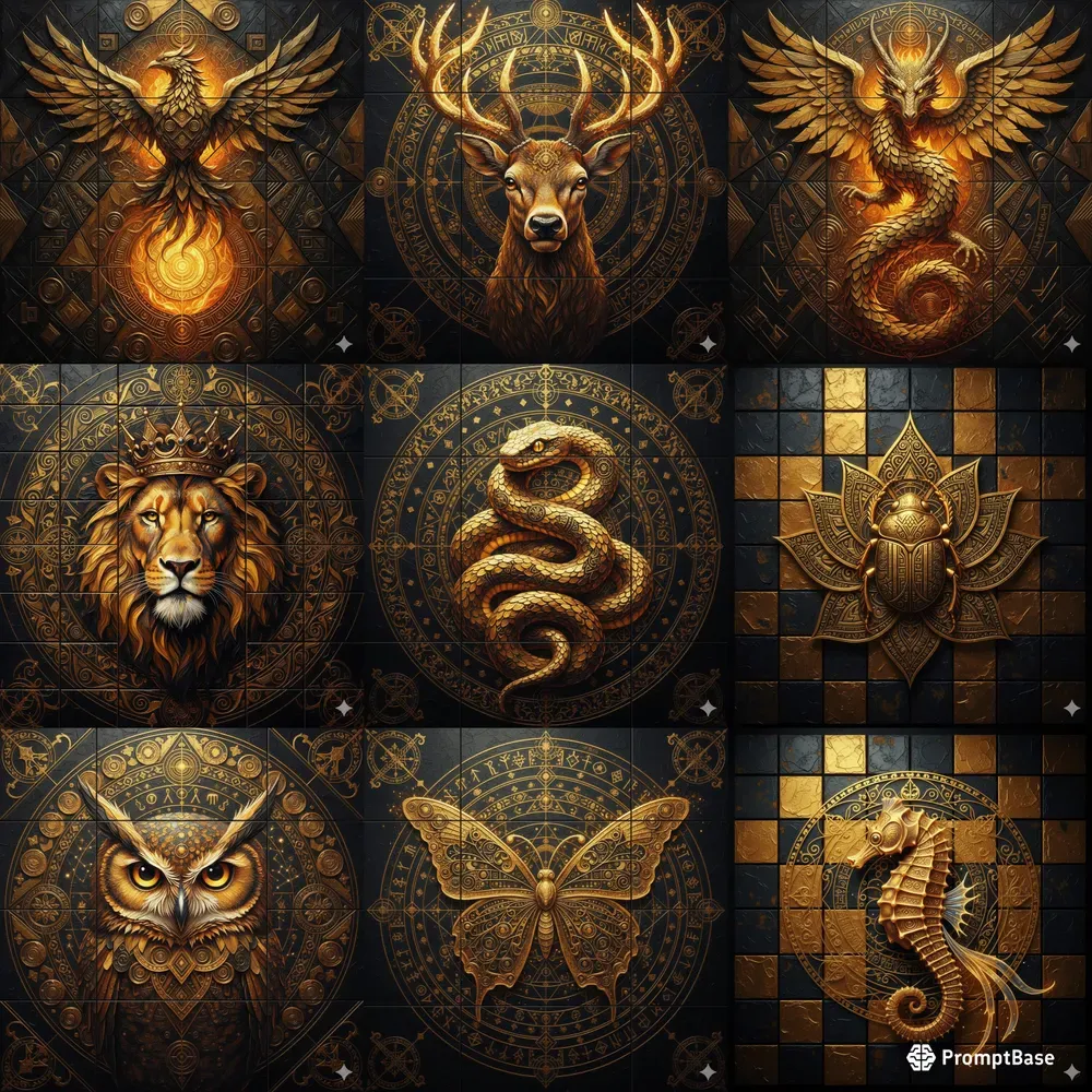 Geometric Impasto Mythic Art