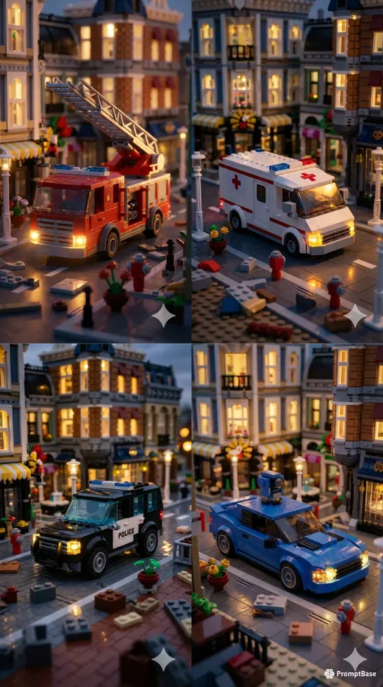 Cinematic Lego Vehicle Miniature Scenes