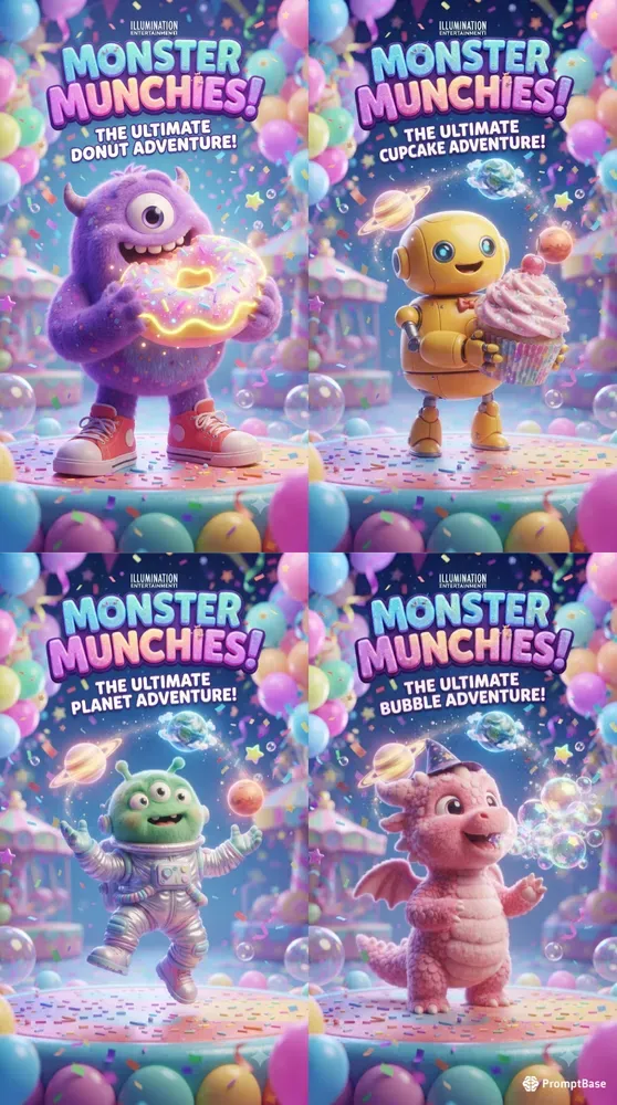 3D Mascot Monster Posters