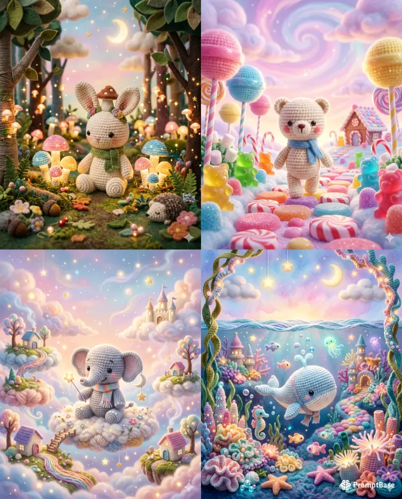 Amigurumi Crochet Fantasy Scenes
