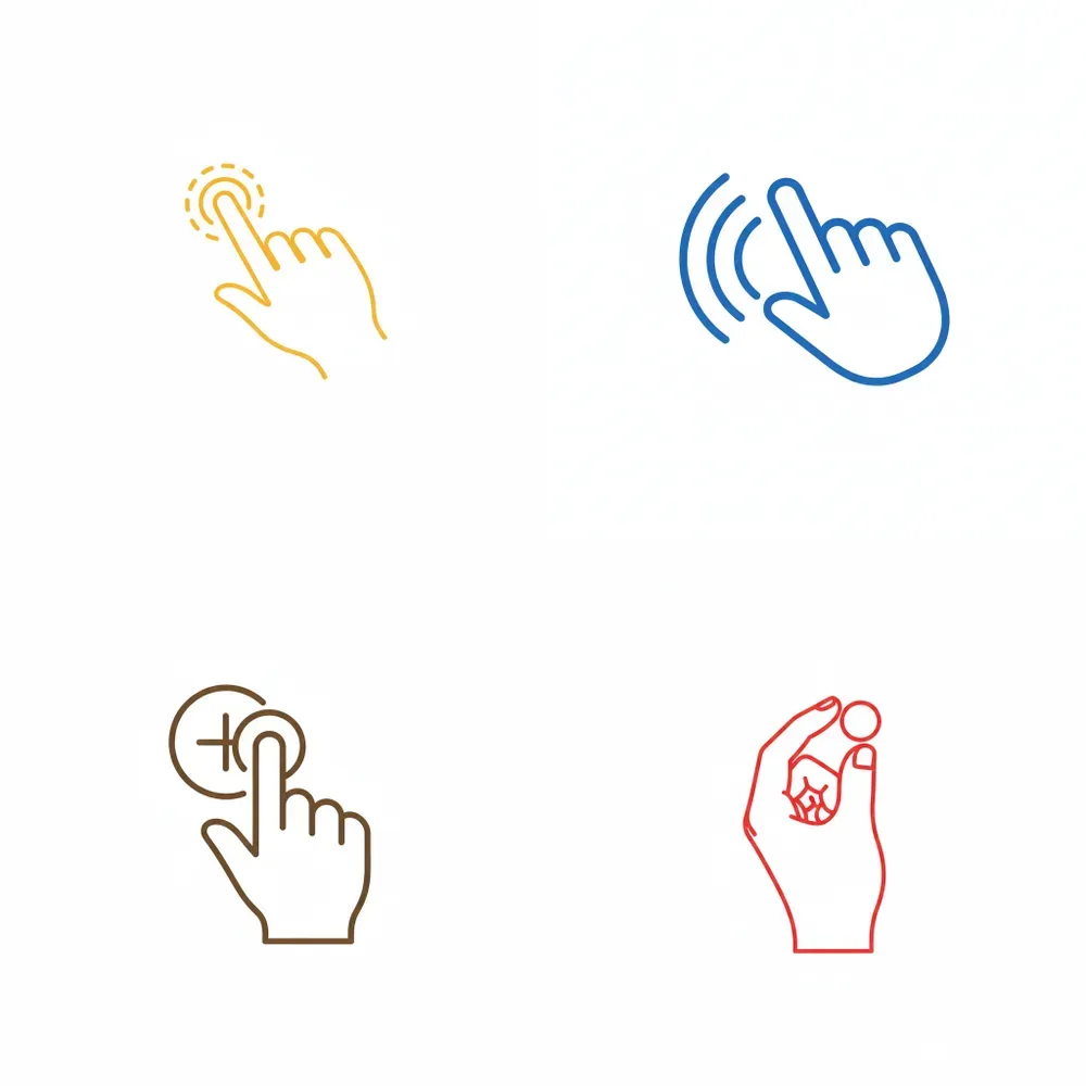 Minimal Line Gesture Icons