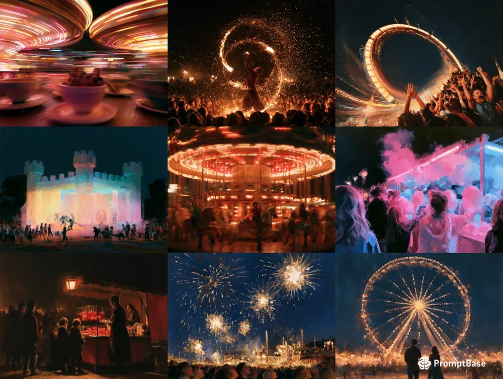 Night Fairground Art Generator