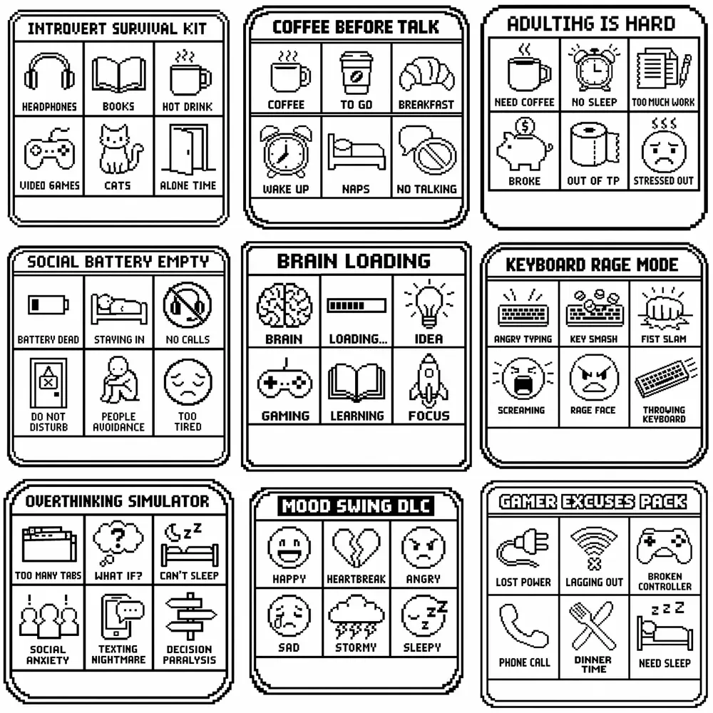 Infographic Pixel Habit Coloring Books