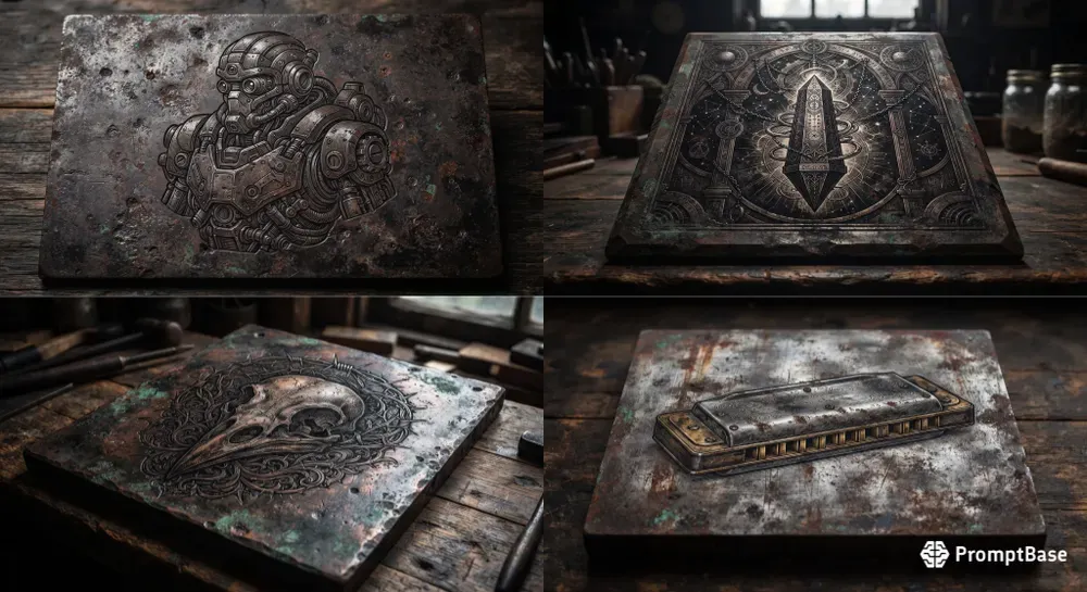 Victorian Industrial Metal Etchings