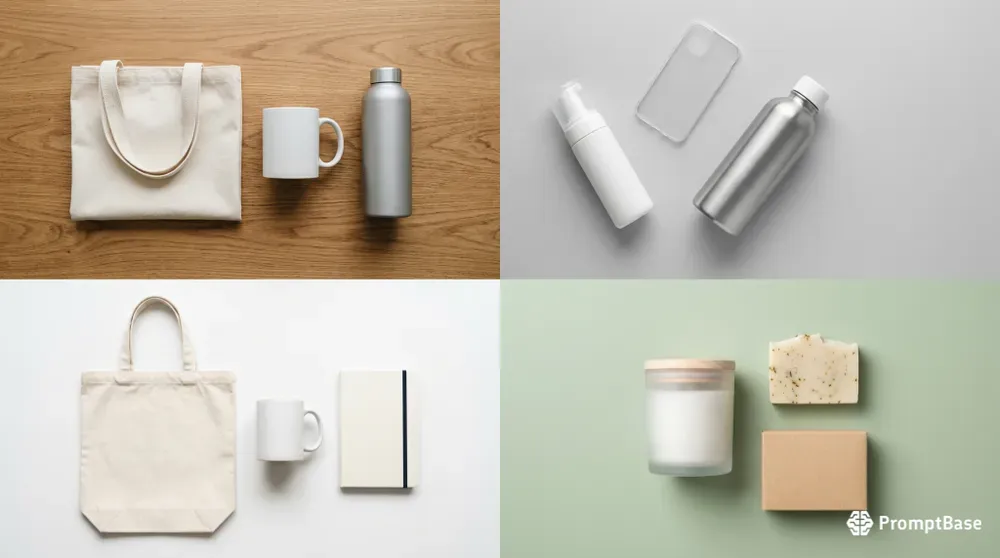 Multiple Product Flat Lay Mockup Sets