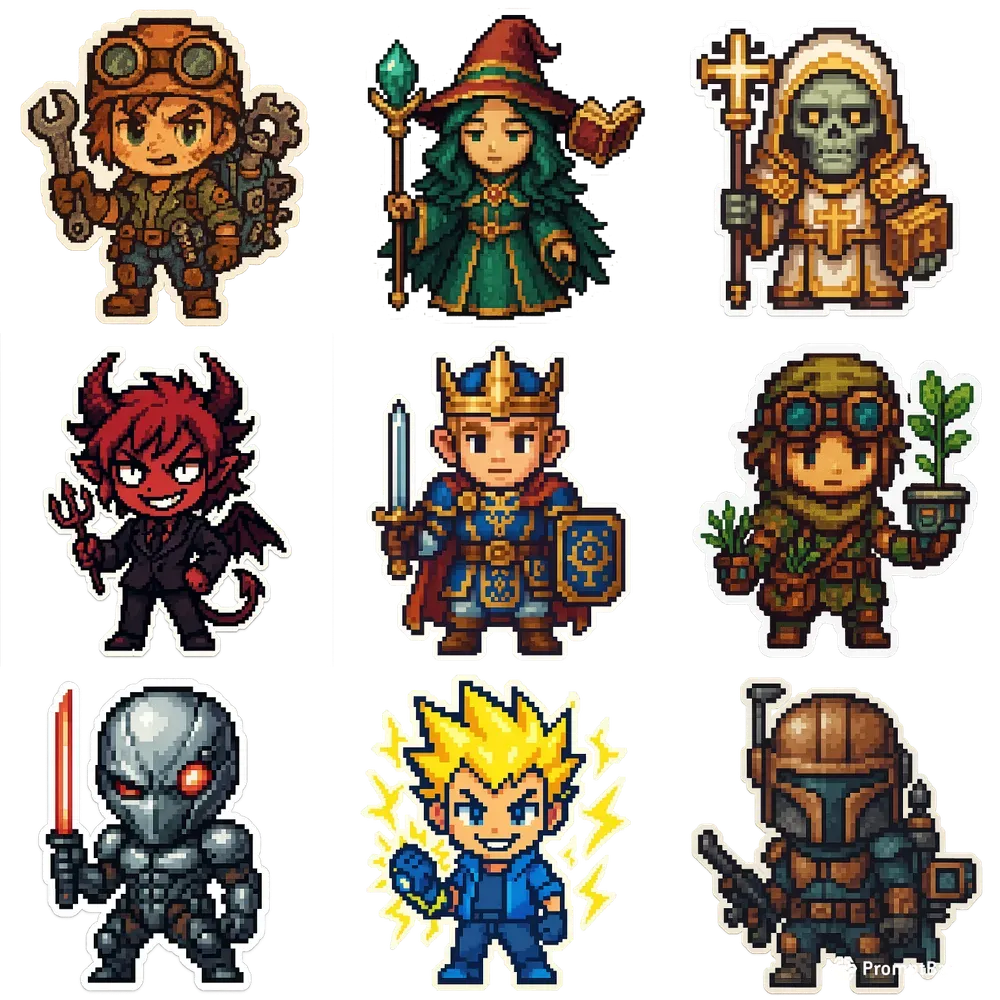 16bit Inspired Stickers