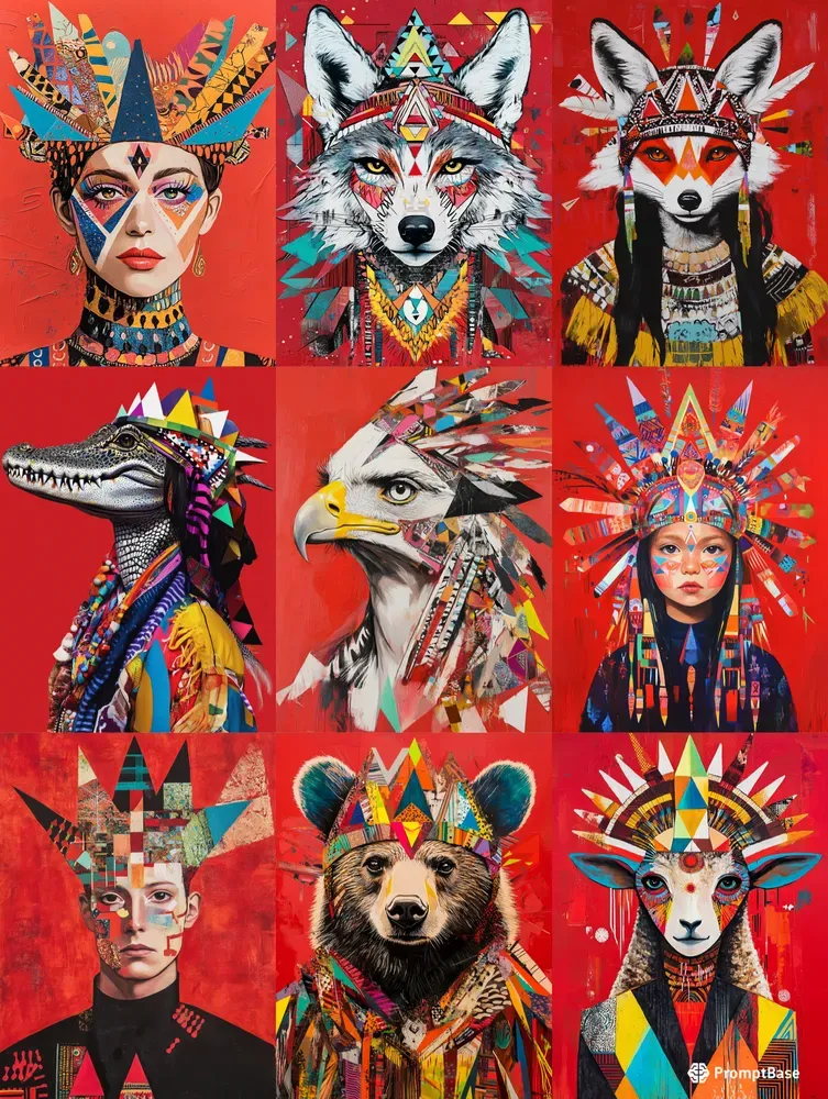 Avantgarde Ethnic Portrait Art