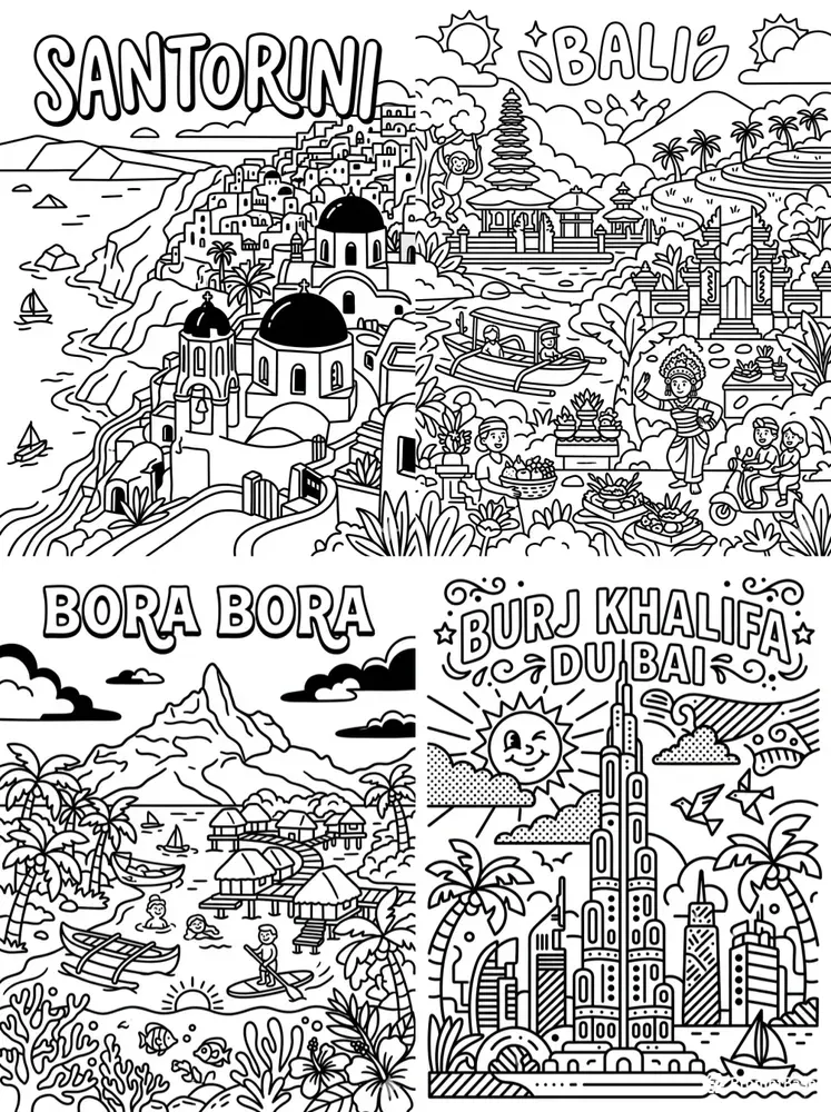 Retro Pop Coloring Book Pages