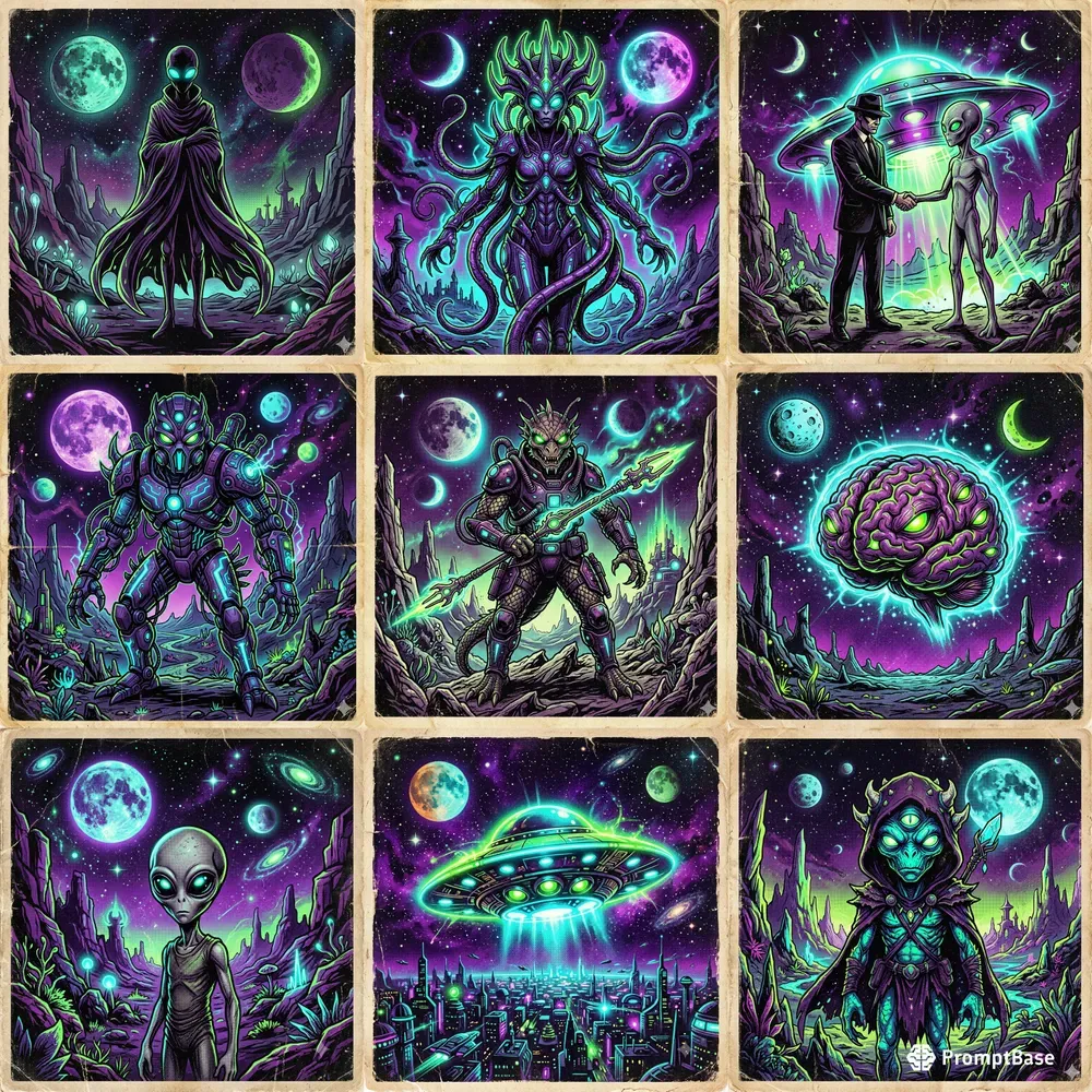 Retro Scifi Alien Art Generator