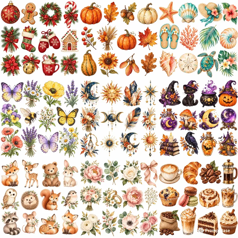 Watercolor Clipart Sheet Maker For Etsy