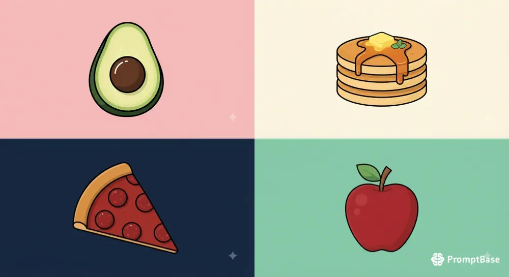 Minimalist Vector Food Illustrations