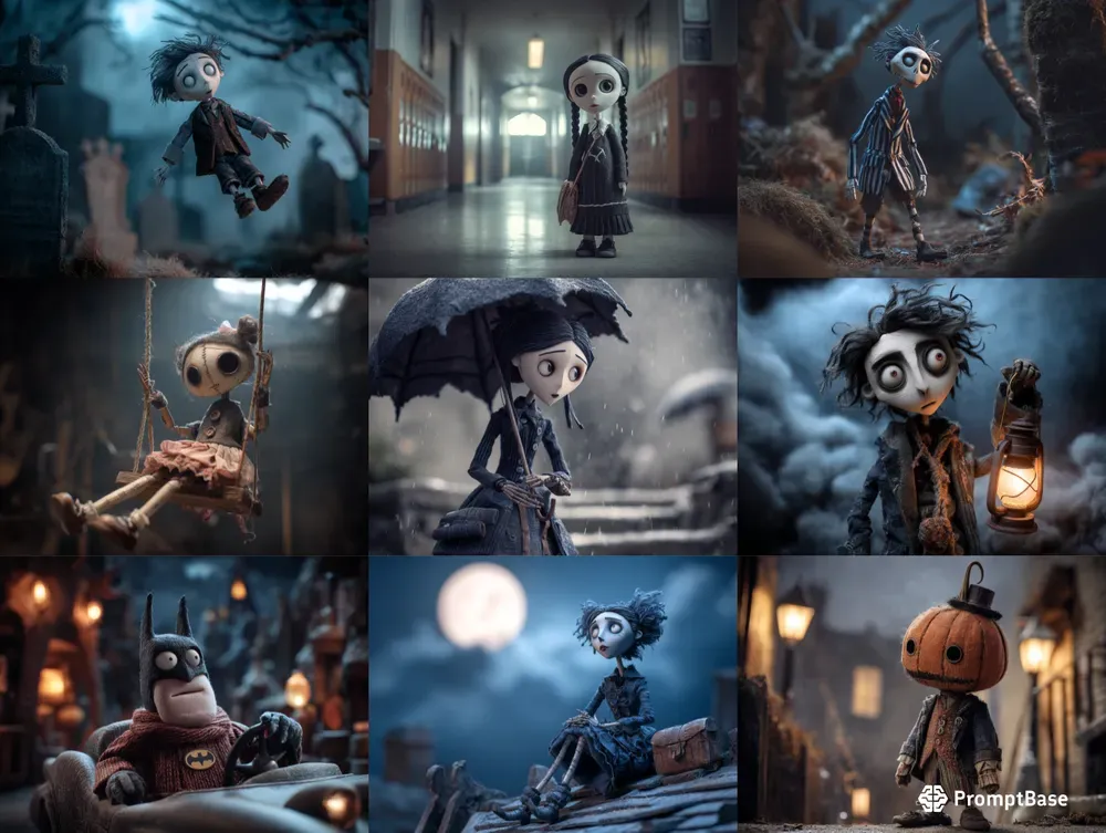 Tim Burton Style Stop Motion Characters