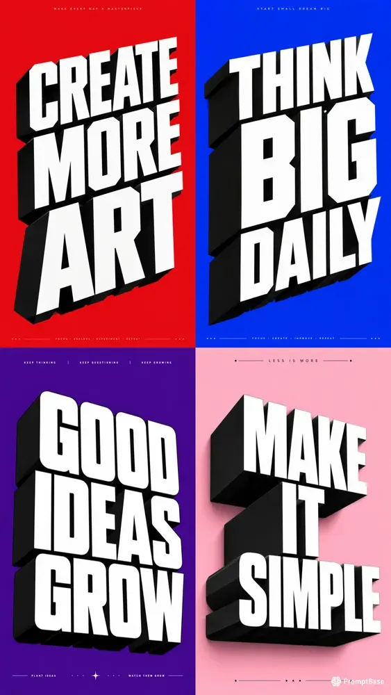 3D Typography Posters