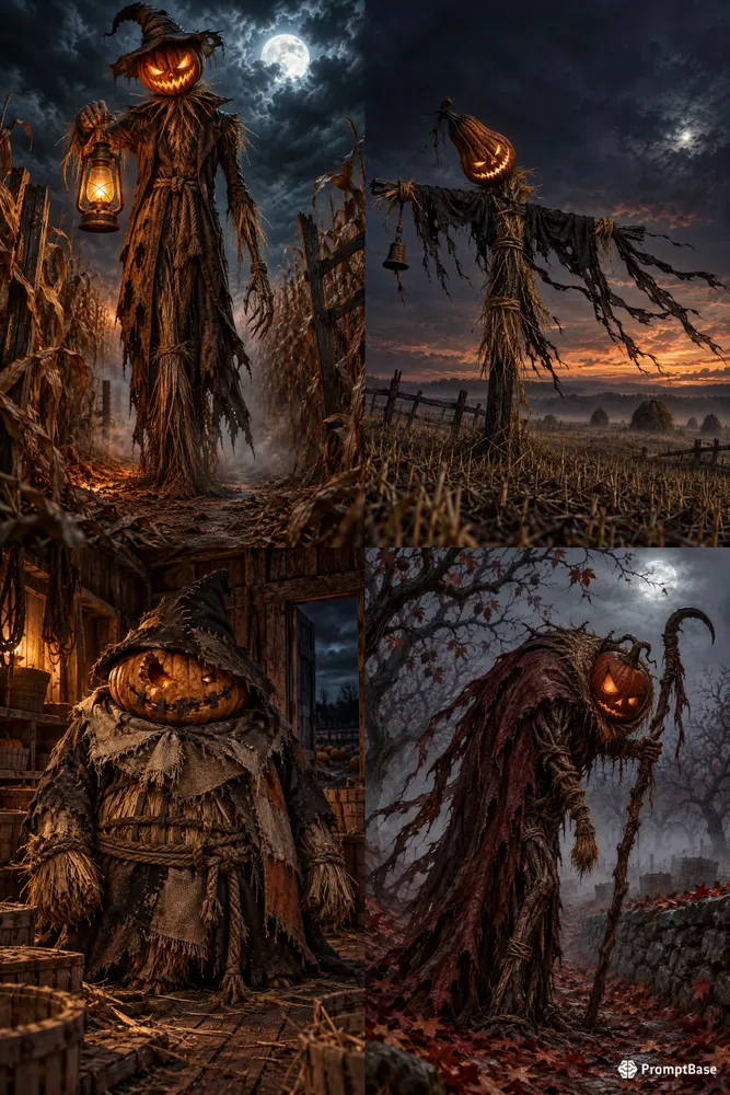Pumpkin Scarecrow Nightmare Figures
