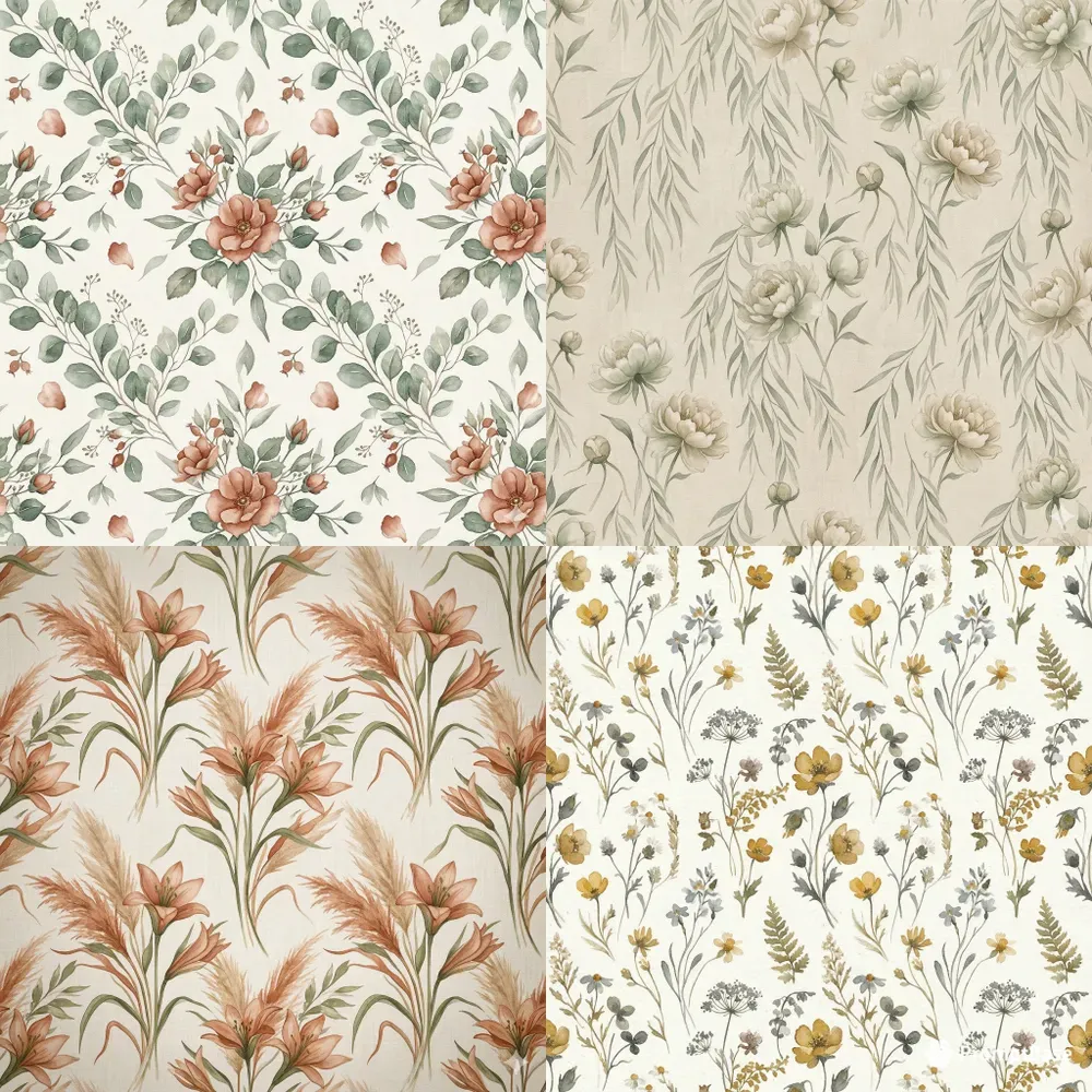 Boho Nursery Watercolor Seamless Patterns