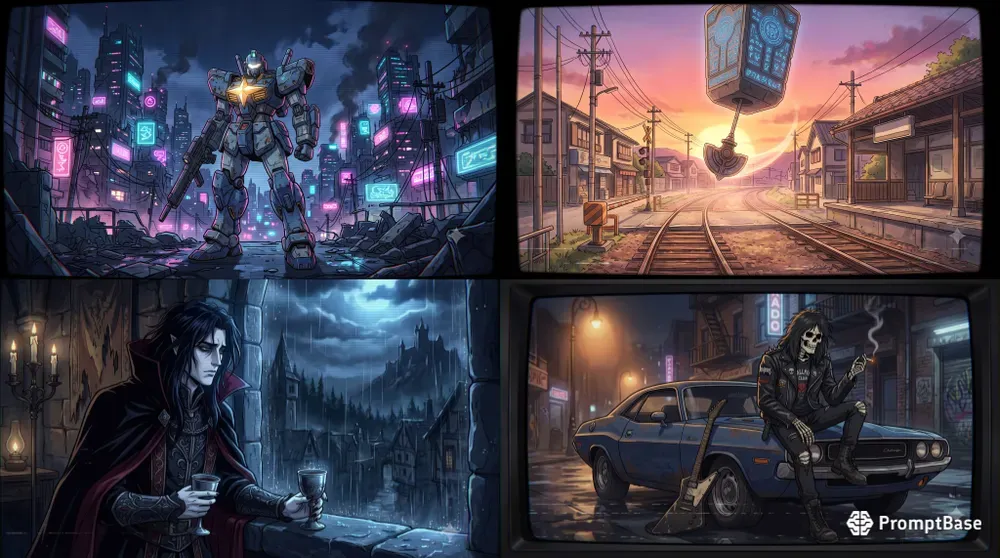 90s Retro Anime VHS Aesthetics