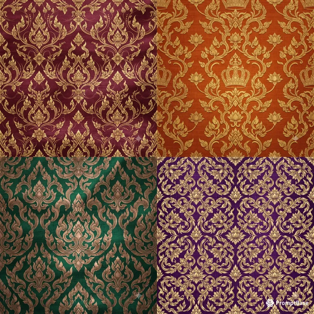 Thai Silk Kanok Seamless Patterns