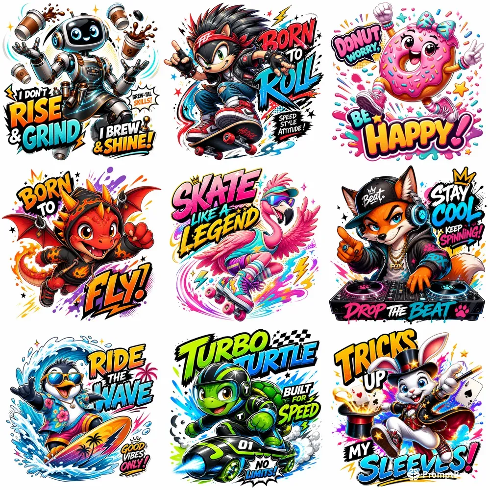 Cartoon Action Mascots