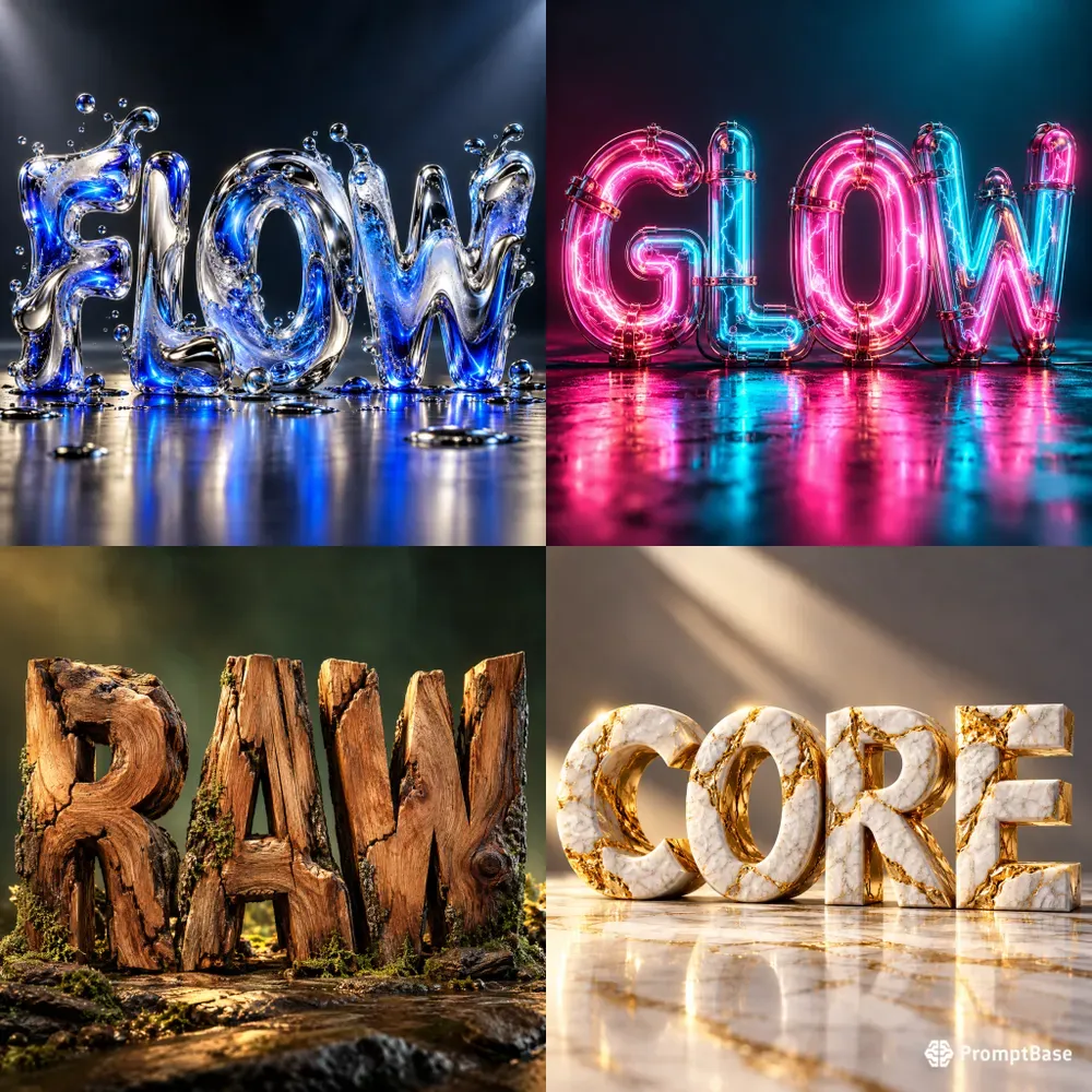 Sculptural Object Letter Typography Art