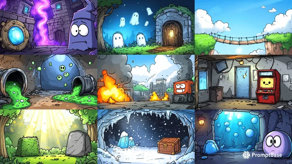 Whimsical 2D Indie Game Scenes