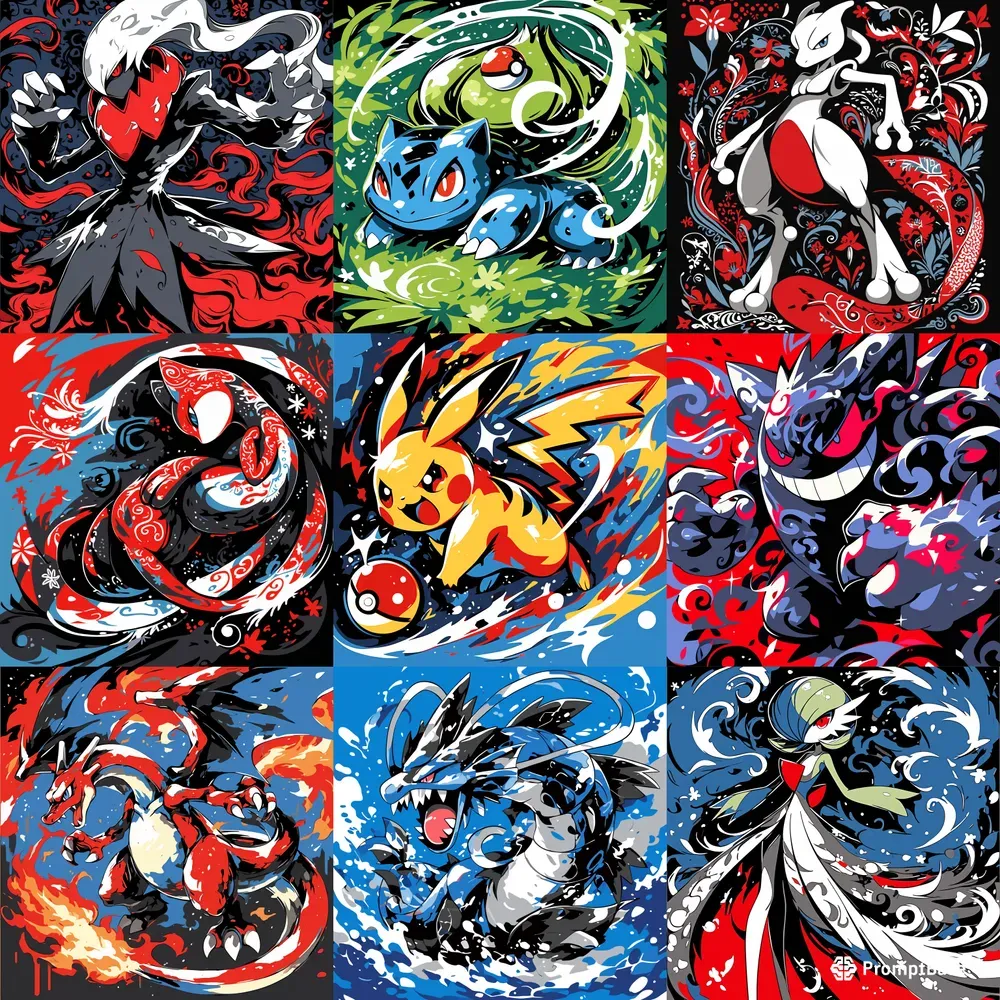 Pokemon Vibrant Dynamic Art