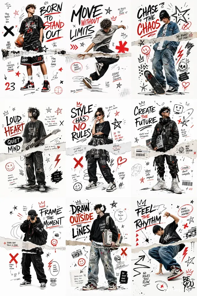 Urban Doodle Collage Poster Packs
