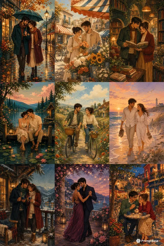 Romantic Couple Story Illustrations