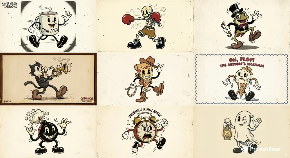 1930s Rubber Hose Cartoon Style