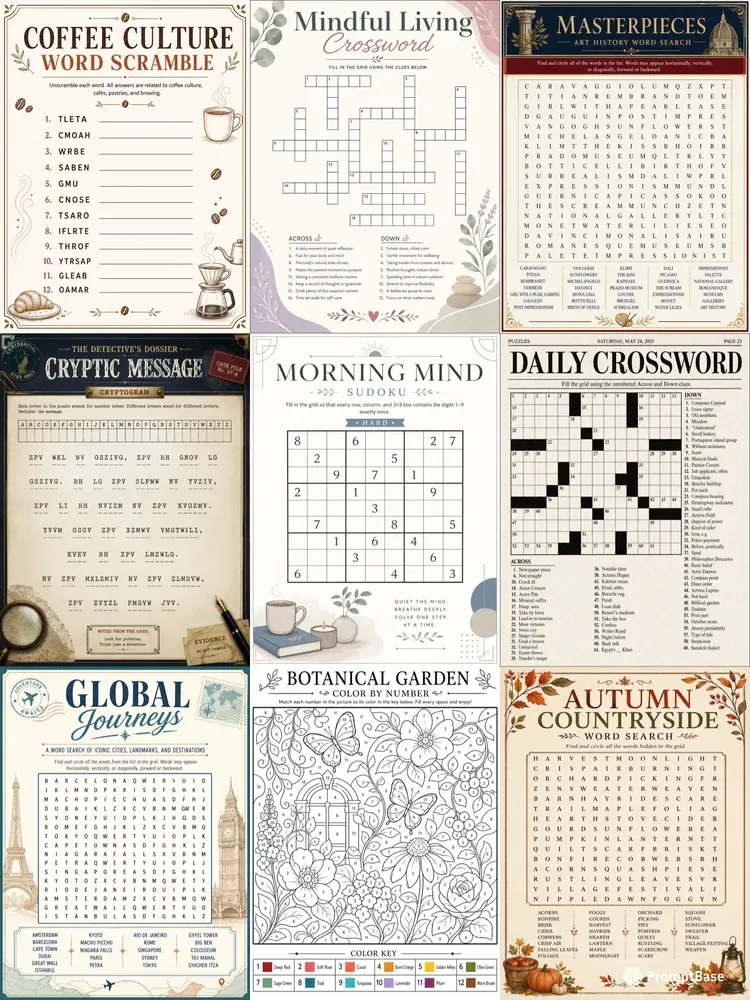 Adult Printable Puzzle Game Pages