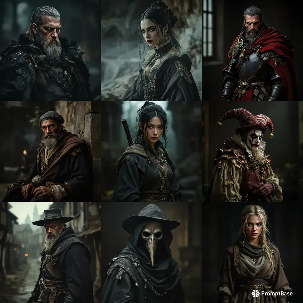 Dark Medieval Character Portraits