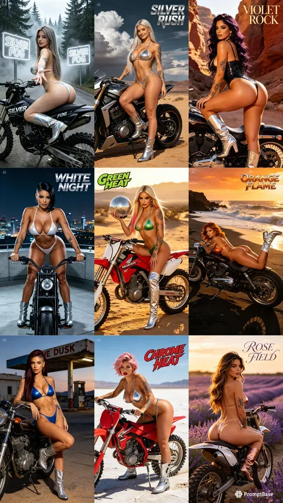 Desert Bike Glamour Portraits