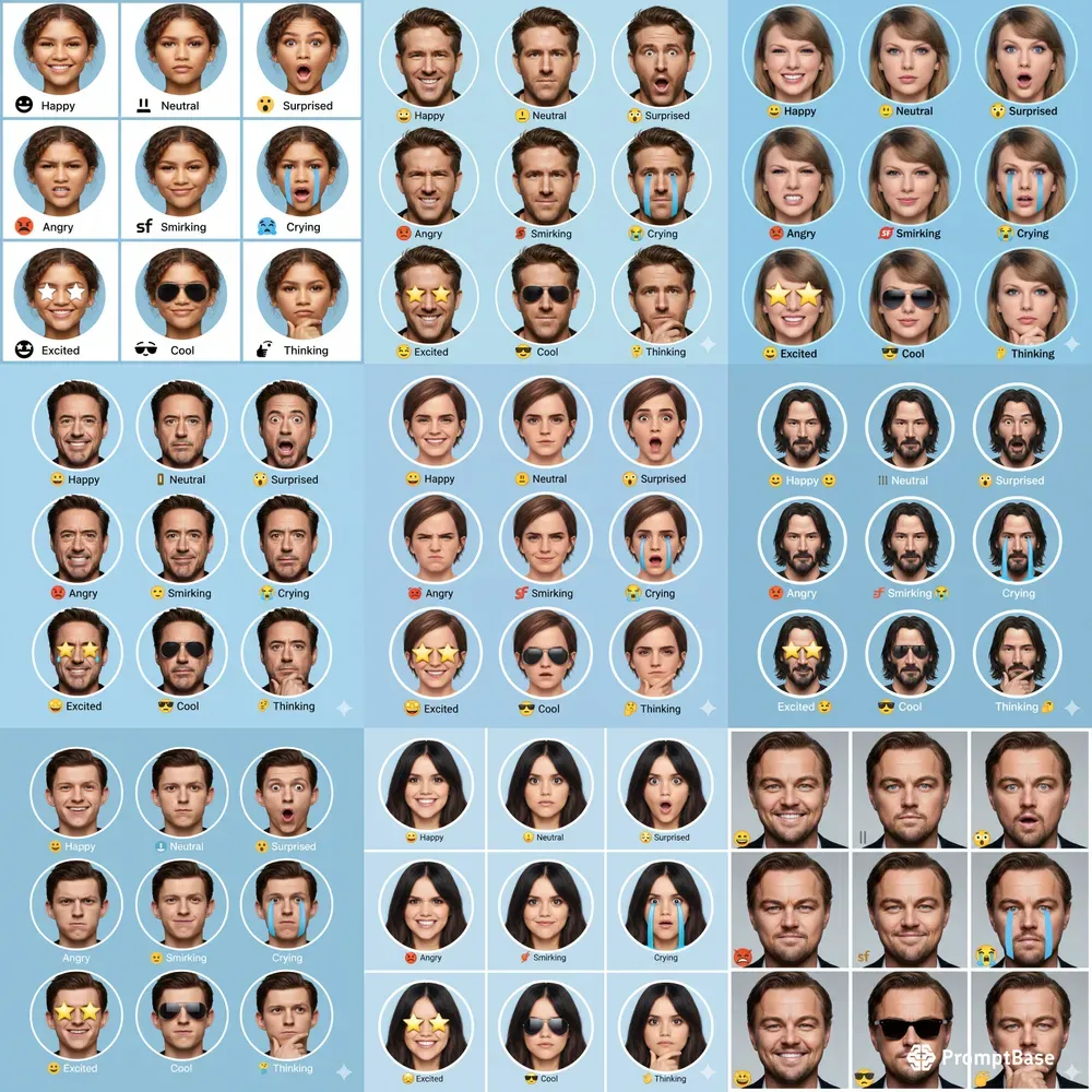 Real Celebrity Emoji Faces