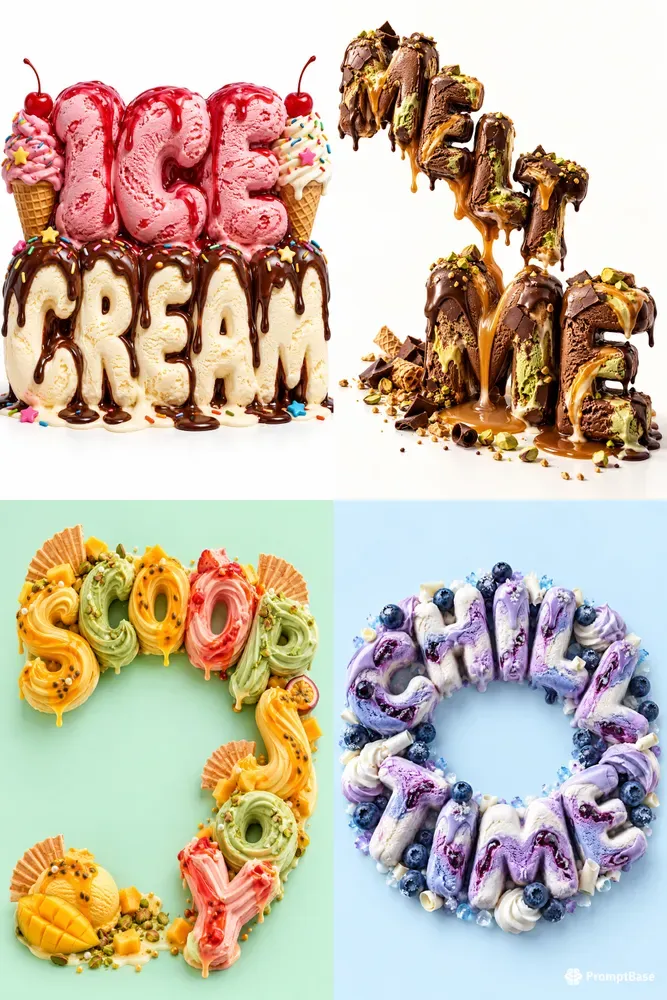 Melting Ice Cream Typography