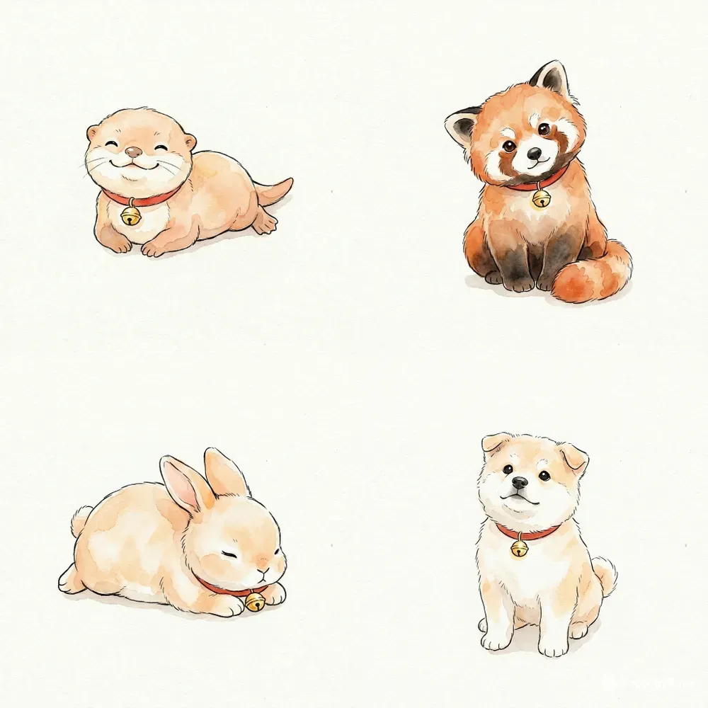 Minimalist Cute Watercolor Animal Paints