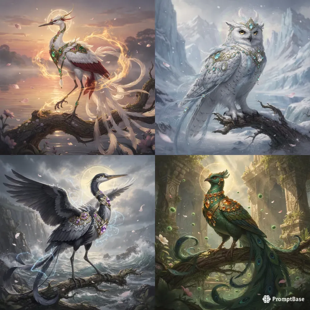 Divine Exotic Bird Illustrations