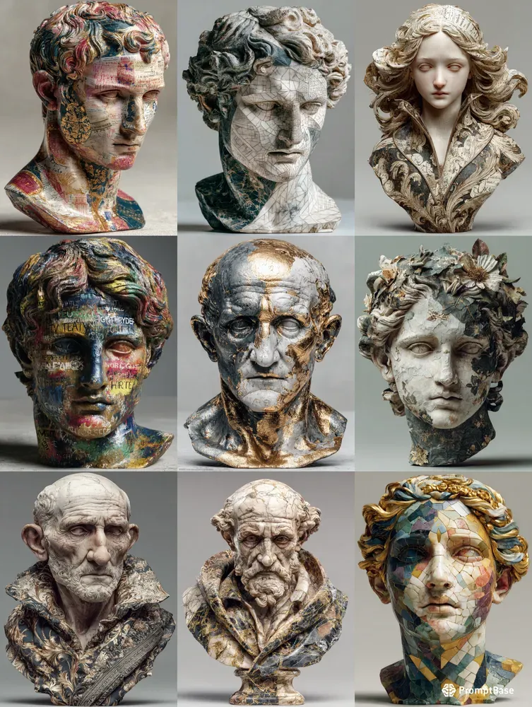 Timeless Patterned Bust Portraits