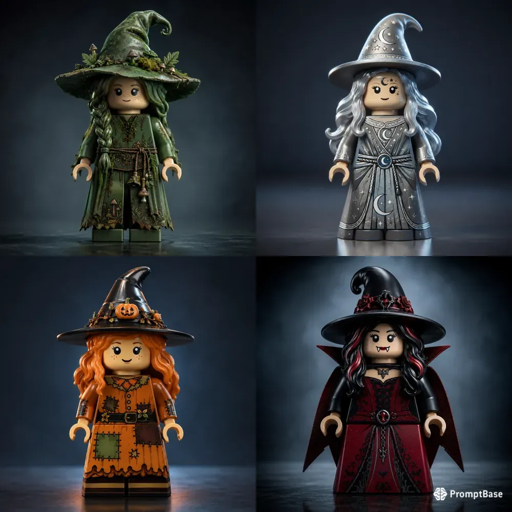 Cute Lego Witch Minifigures