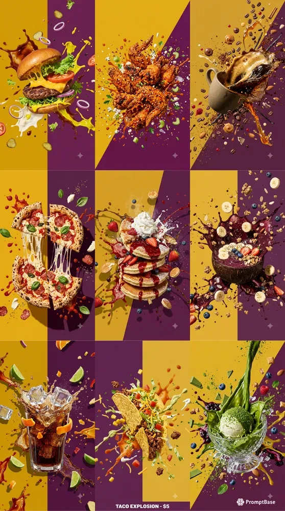 Pop Bold Solid Splash Food Stages