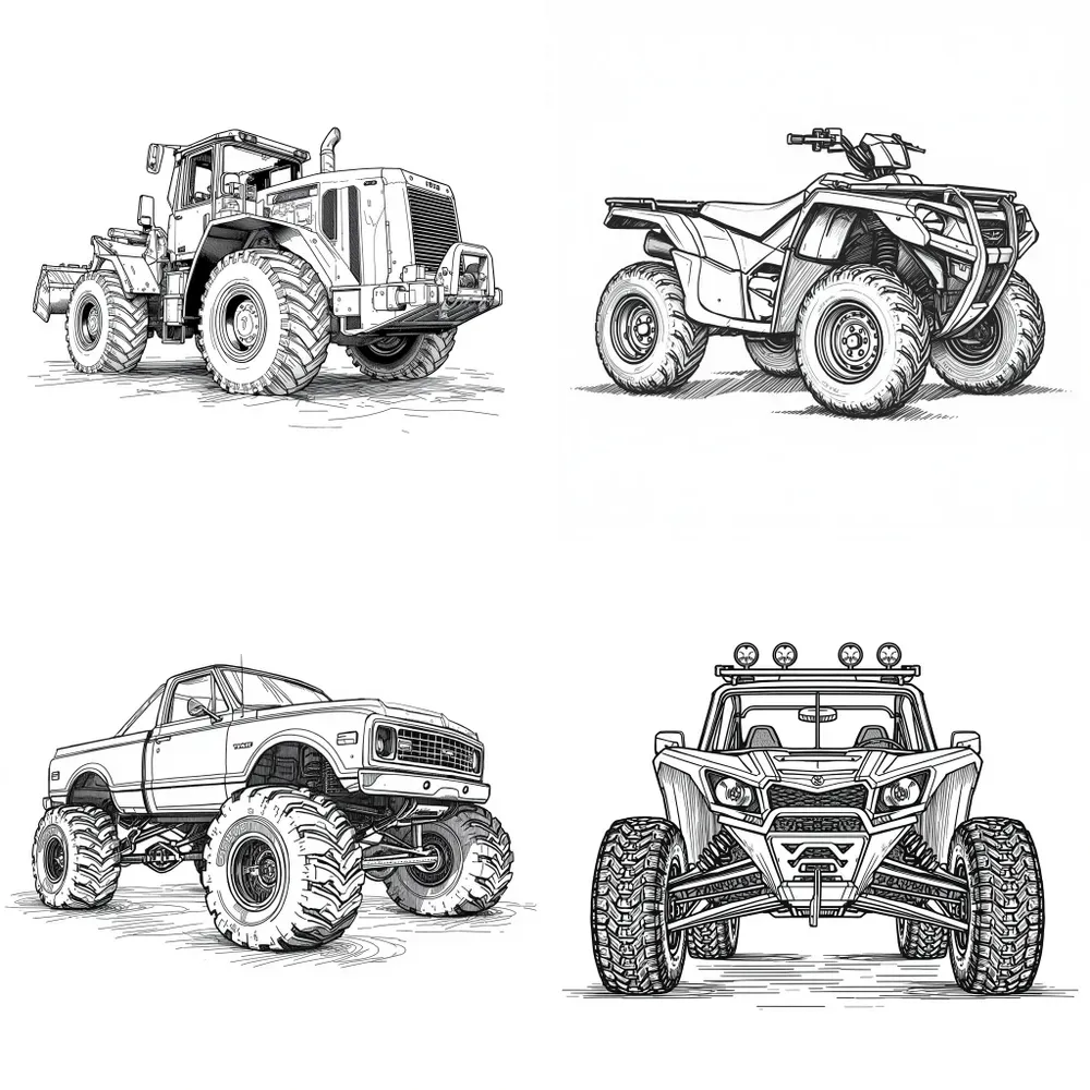 Rugged Offroad Vehicle Sketches