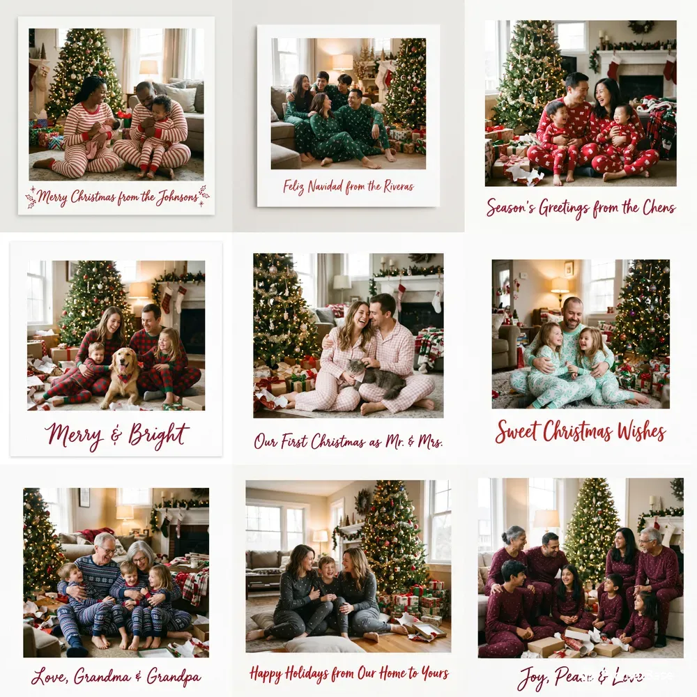 Matching Pajama Christmas Card Photos